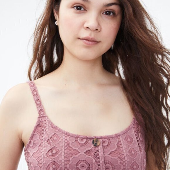 “NWT" Aeropostale Lace‎ Button-Front Fit & Flare Dress/Pink Mauve/ Size XS - Picture 12 of 16